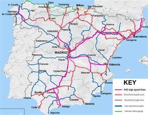 Train In Spain Map