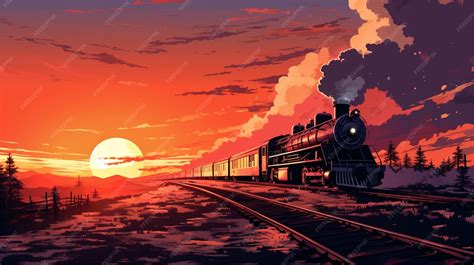 Train at Sunset