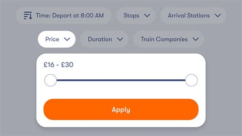 Train ticket options