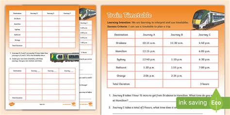 Train timetable