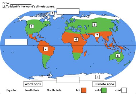 MAP Climate Zones of the World Map