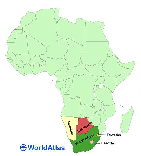 Training and Certification Options for MAP Countries in Southern Africa Map