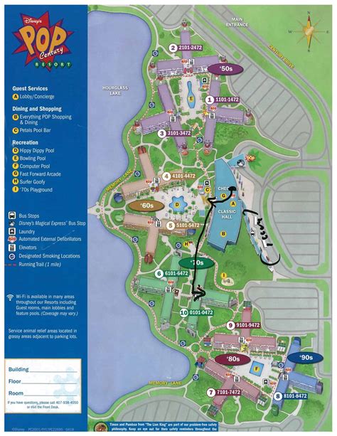 Disney Pop Century Resort Map