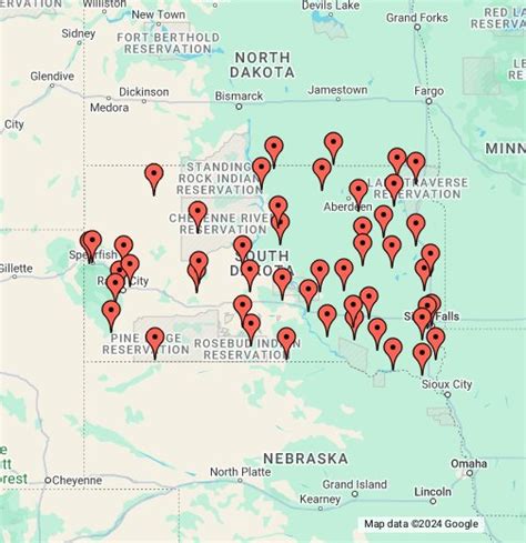 Training and certification options for MAP Google Map Of South Dakota