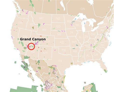 Training and Certification Options for MAP Grand Canyon in USA Map