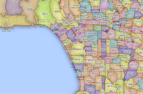 Los Angeles Zip Codes map