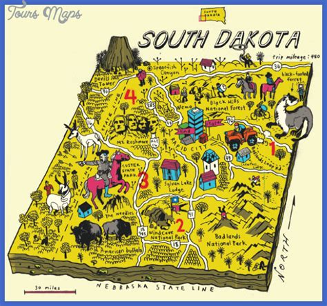 Map of South Dakota attractions