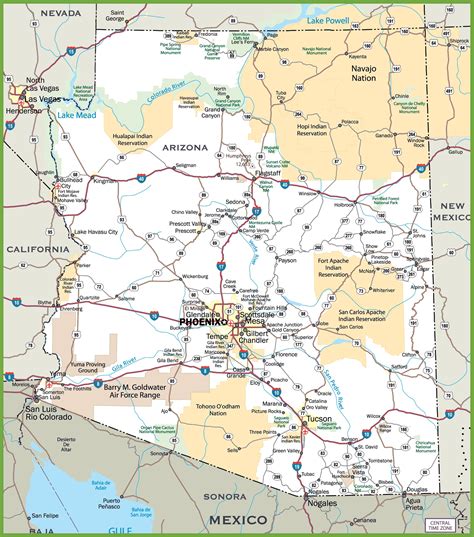 MAP Map Of Cities In Arizona - Training and certification options