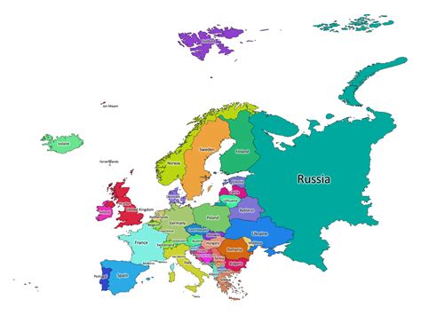 MAP Map Of Europe With Labels