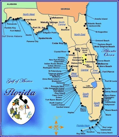 Training and certification options for MAP Map of Florida Beaches West Coast