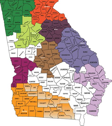 MAP of Georgia Counties and Cities
