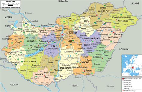Image of Hungary on a Map