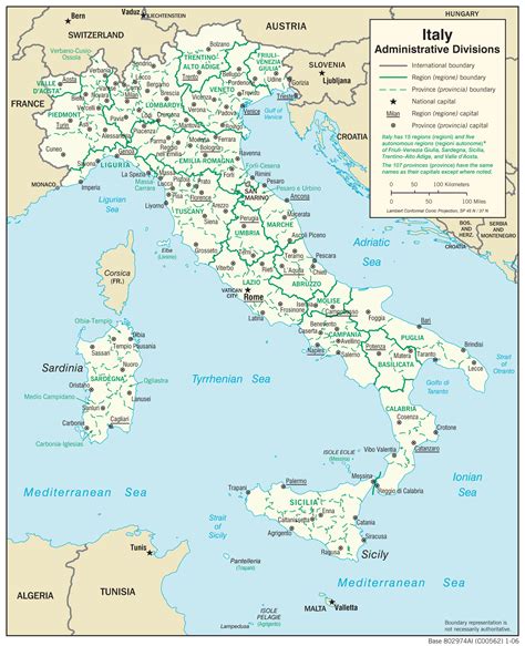Map of Italy with cities