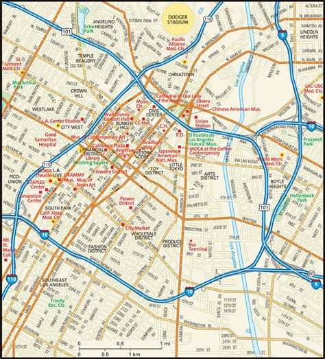 Training and certification options for MAP Map of Los Angeles Downtown