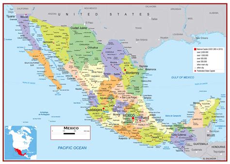 Map of Mexico with Cities