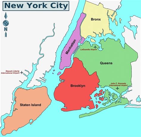Map of New York City 5 Boroughs