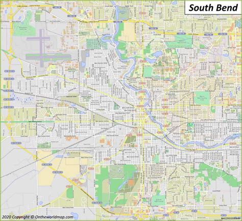 Map of South Bend Indiana