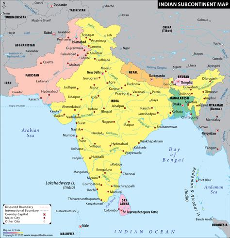 Training and Certification Options for MAP Map of Subcontinent of India