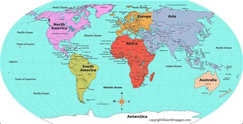 Map Of The World Equator