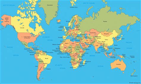 Training and Certification Options for MAP Map of the World with Country Names
