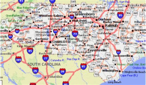 MAP Map Of Virginia And North Carolina