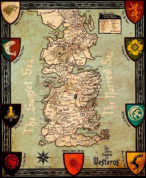Map of Westeros Game of Thrones