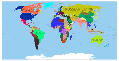 MAP Map of World in 1914