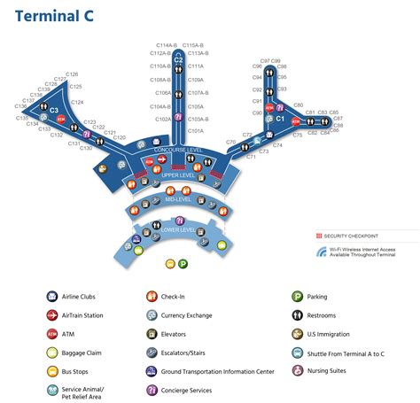 Training and certification options for MAP Newark Airport Terminal A Map