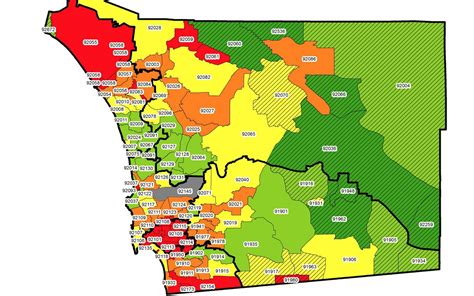 Image of Map San Diego Zip Code Map