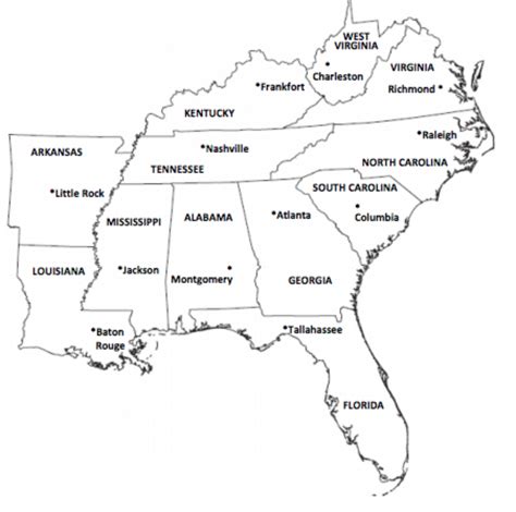 Training and Certification Options for MAP Southeast Map States and Capitals