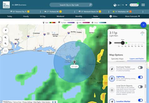 Training and Certification Options for MAP The Weather Channel Radar Map