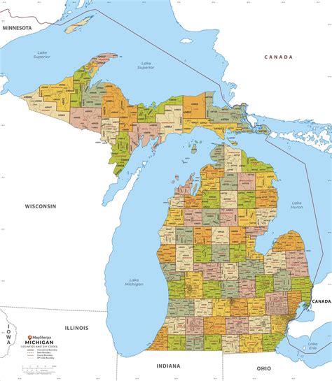 MAP Zip Code Map For Michigan