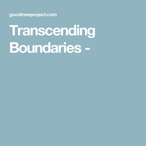 Transcending Boundaries Image