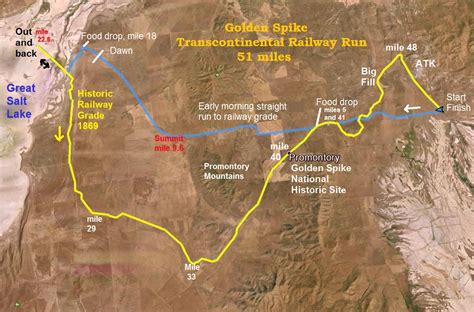Transcontinental Railroad Golden Spike Map
