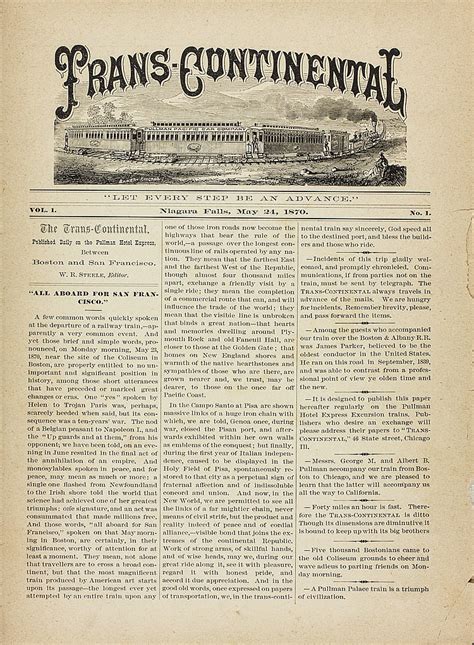 Transcontinental Railroad Newspaper