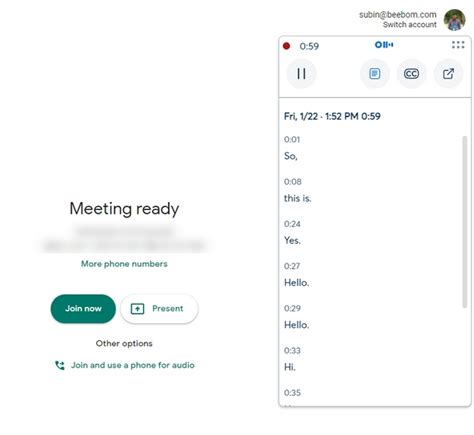 Transcribe Google Meet Calls in Real Time