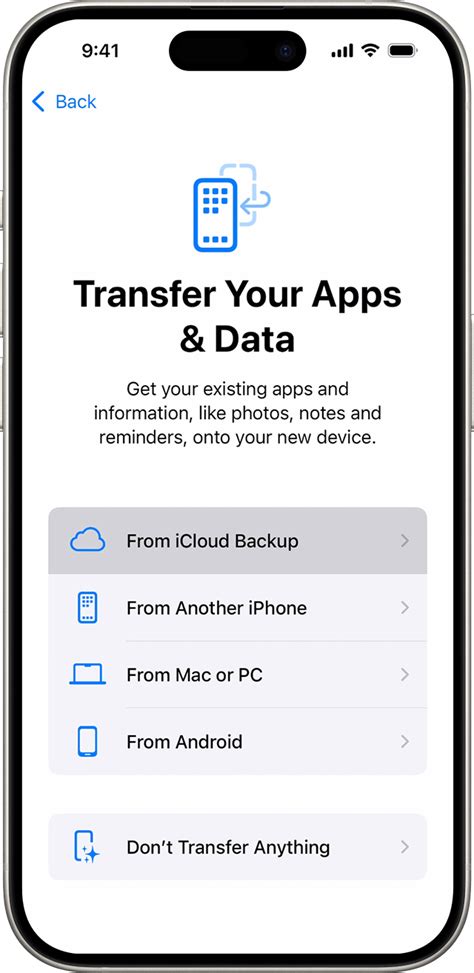 Transfer Data Using iCloud