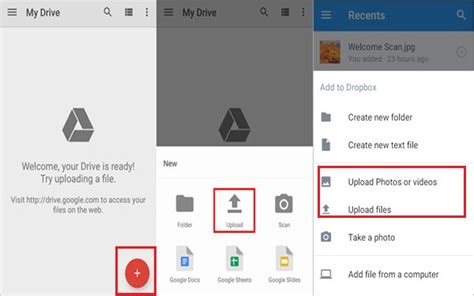 Transfer files from Android to iPhone with Google Drive