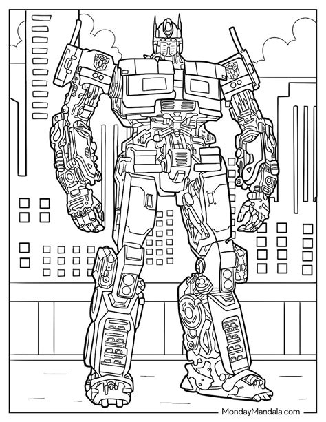 Transformers Coloring Pages Optimus Prime