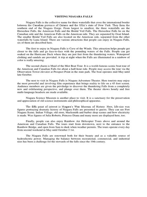 Translate Visiting Niagara Falls