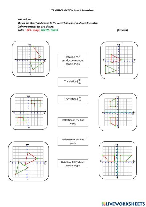 Translation Rotation And Reflection Worksheet