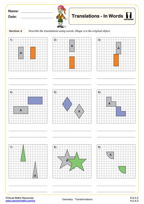 Translations Worksheet Slide Answers