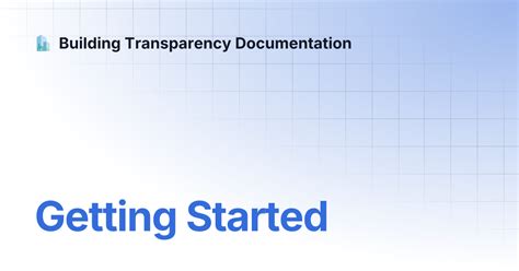 Transparency in Documentation