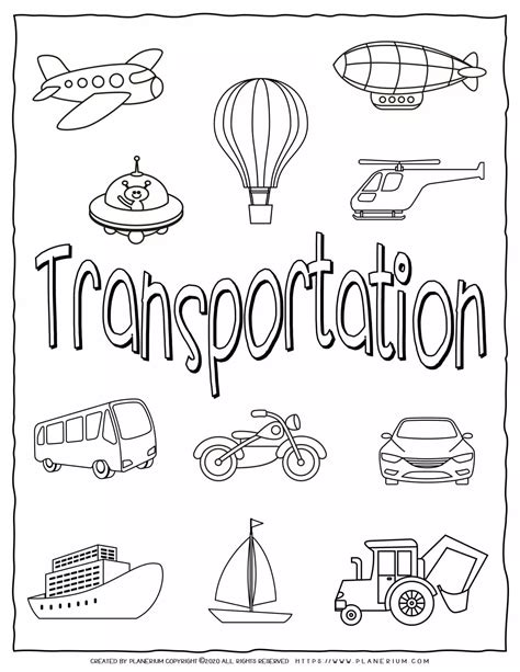 Transportation Coloring Pages Preschool