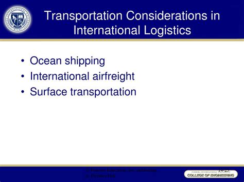 Transportation considerations