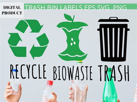 Revamp Your Waste Management Game with Stunning Trash Can Label SVG Designs!