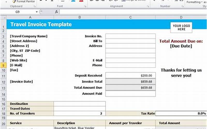 Travel Agency Invoice Software