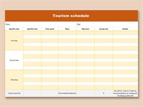 Travel Plan Template Excel