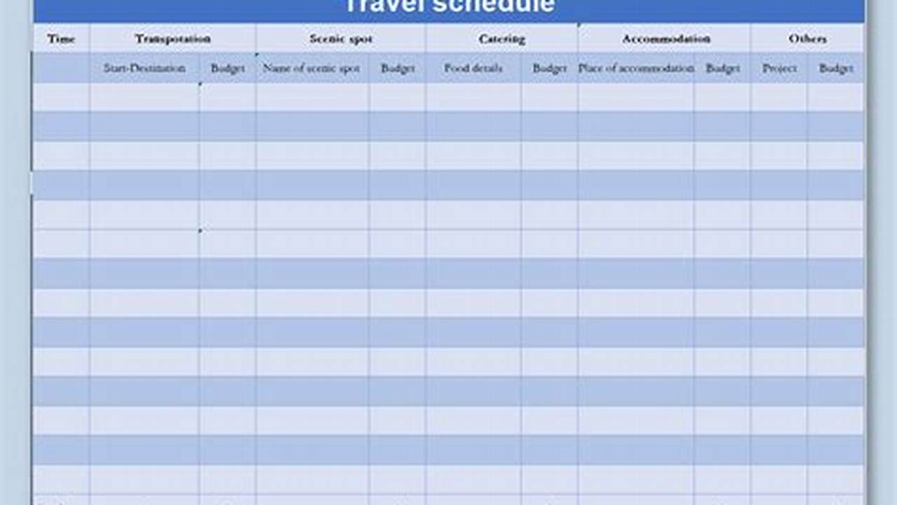 Excel Travel Schedule Template for Easy Trip Planning
