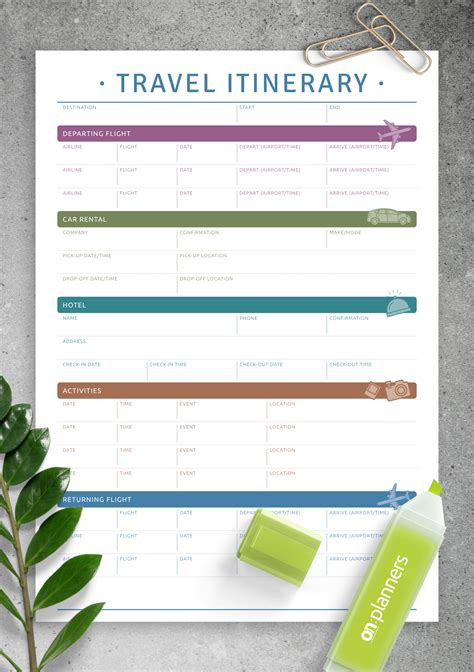 4+ Design Free Vacation Itinerary Planner In Excel SampleTemplatess SampleTemplatess